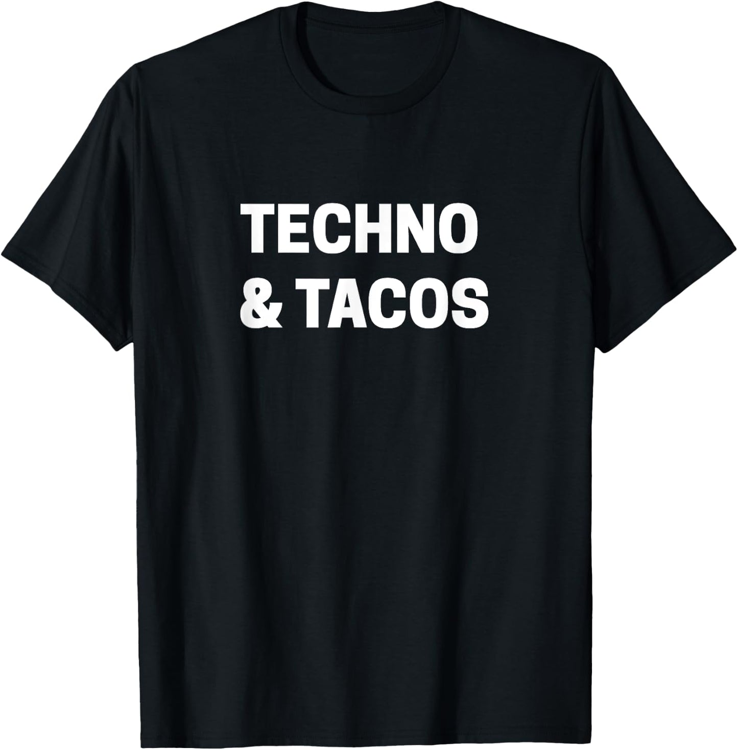 Techno & Tacos Music Lover DJ Rave EDM T-Shirt - T-Shirt | Black