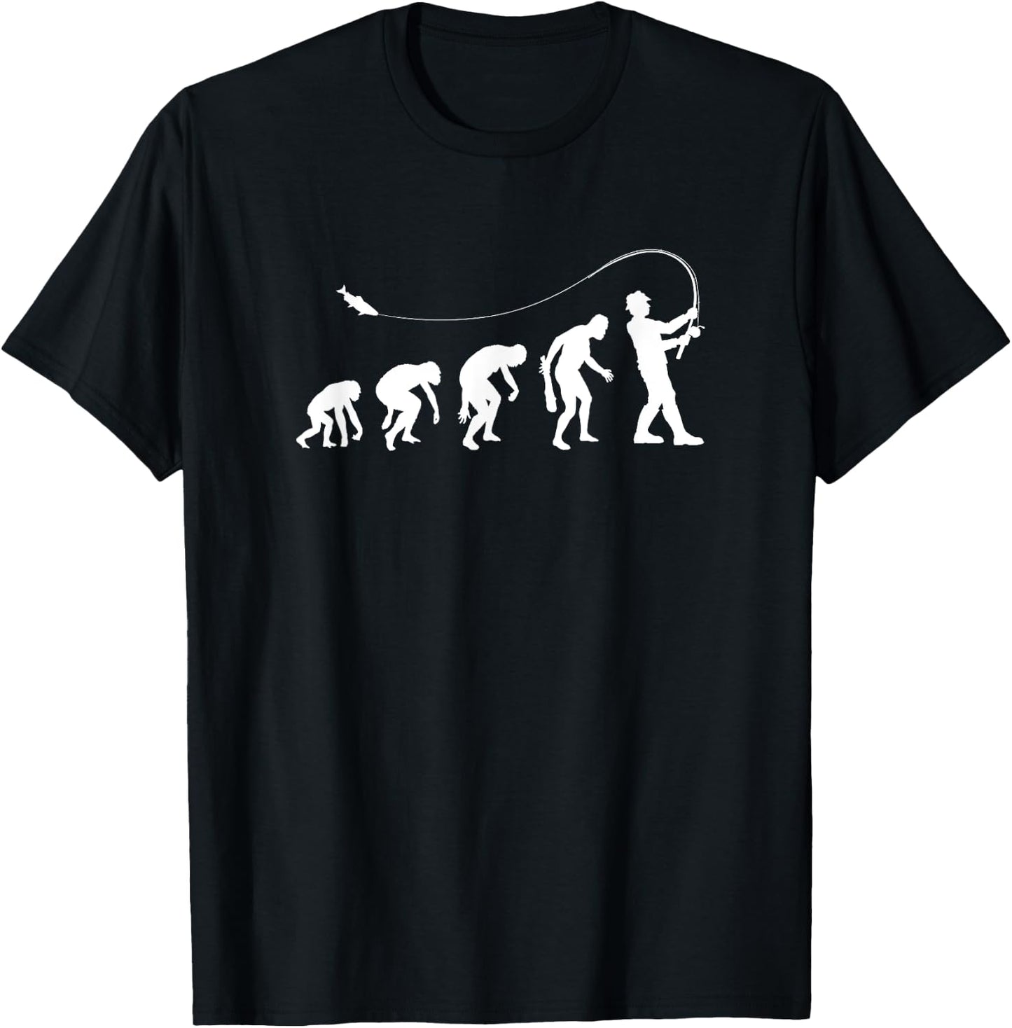 Fly Fishing Evolution Of a Fishing Man Fisherman T-Shirt - T-Shirt | Black