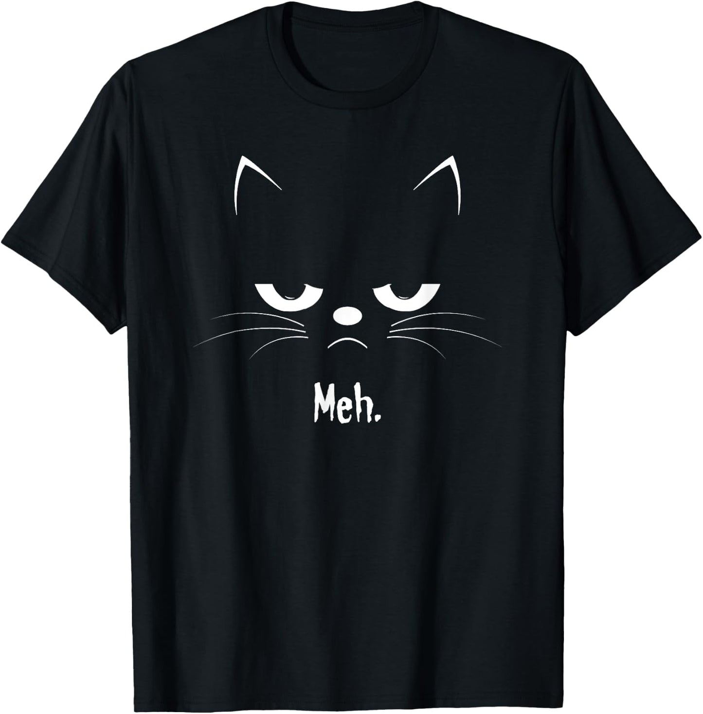 Sarcastic Funny Angry Cat MEH Halloween Costume T-Shirt - T-Shirt | Black