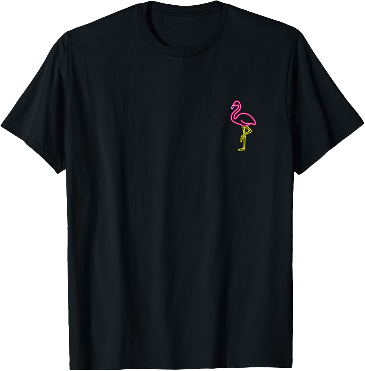 Pink Flamingo sign Pocket Logo Bird Lover shirt T-Shirt - T-Shirt | Black