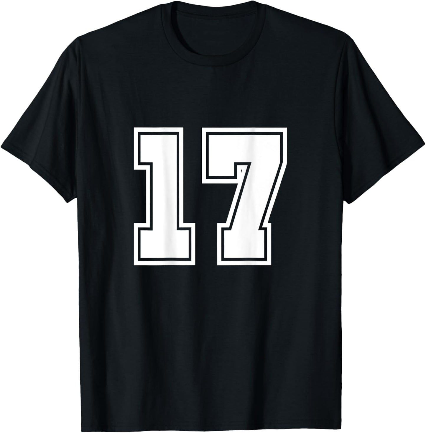 Number 17 No. Seventeen #17 Sport Jerseys Player T-Shirt - T-Shirt | Black