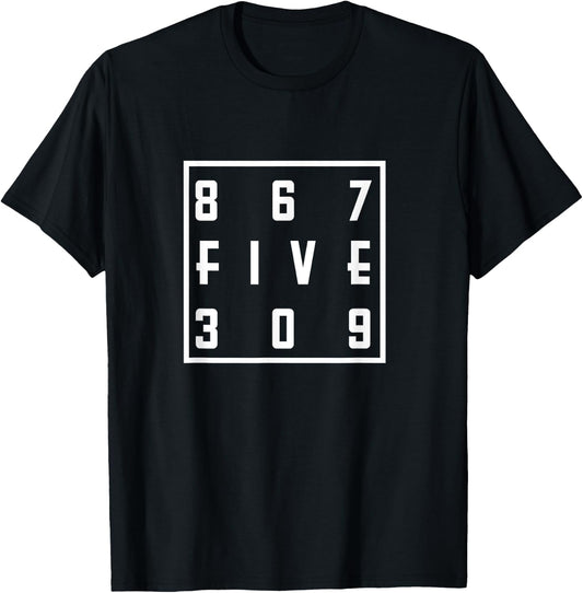 8675309 80s Pop Song Nostalgic Retro T-Shirt - T-Shirt | Black