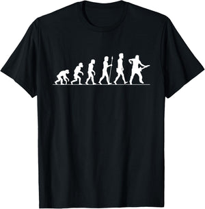 Guitar Evolution Funny Gift Rocker Guitar Player T-Shirt - T-Shirt | Black