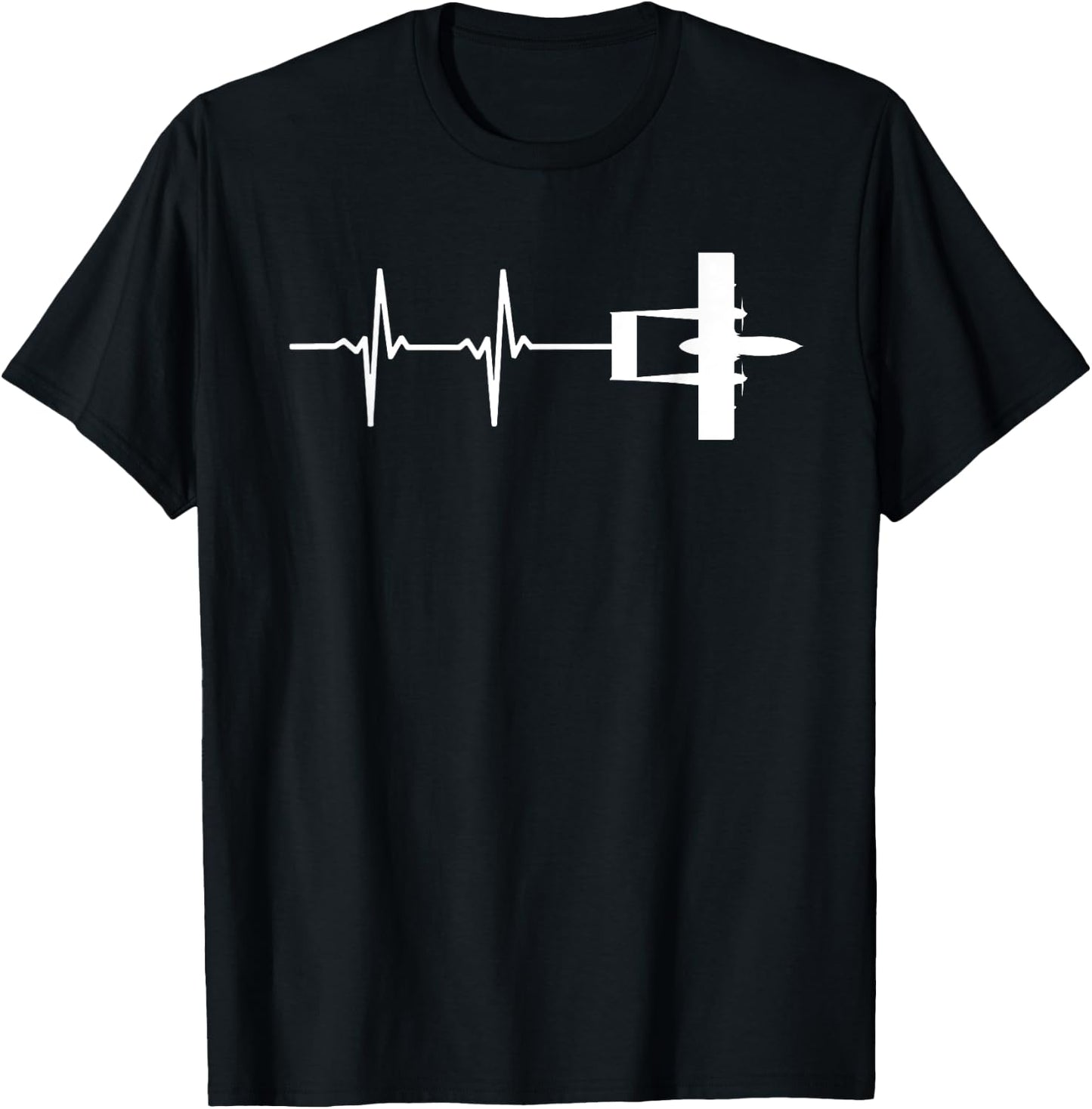 EKG Heartbeat OV-10 Bronco Military Plane Shirt T-Shirt - T-Shirt | Black