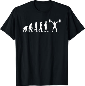 Funny weightlifting evolution gift T-Shirt - T-Shirt | Black