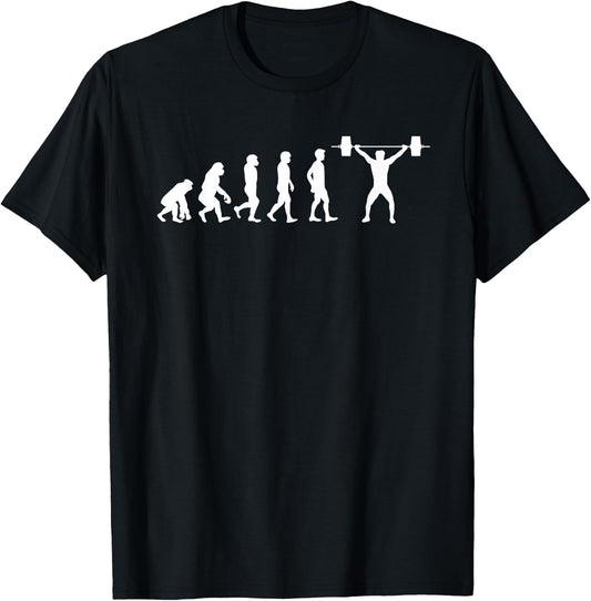 Funny weightlifting evolution gift T-Shirt - T-Shirt | Black