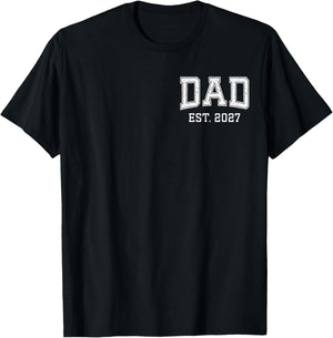 Dad Est 2027 Personalized Fathers Day New Dad Custom Husband T-Shirt - T-Shirt | Black