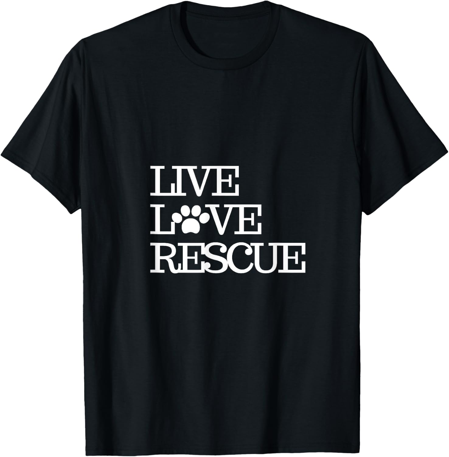 Dog Rescue Shirt Live Love Rescue Dogs Men Women Girls Kids T-Shirt - T-Shirt | Black