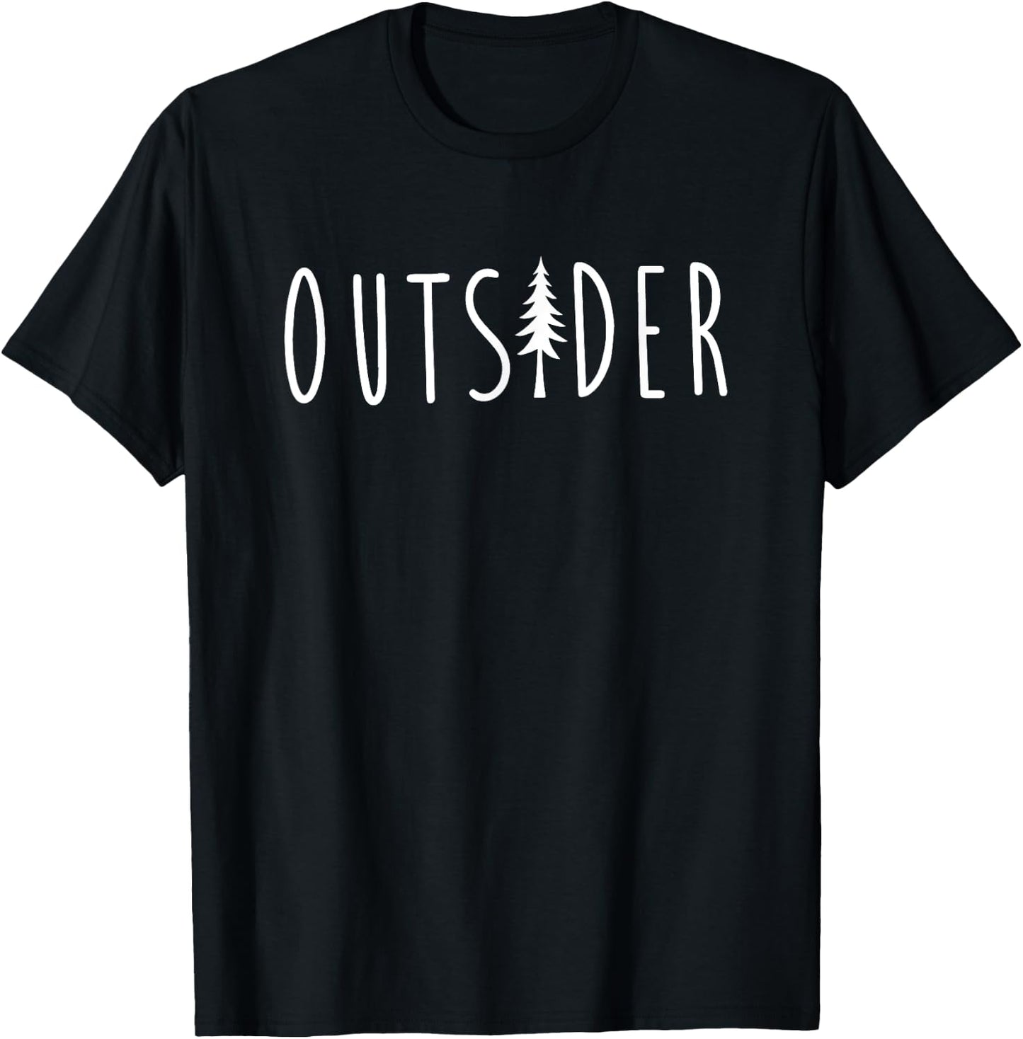 Outsider Pine Tree Nature Wilderness Adventure T-Shirt - T-Shirt | Black