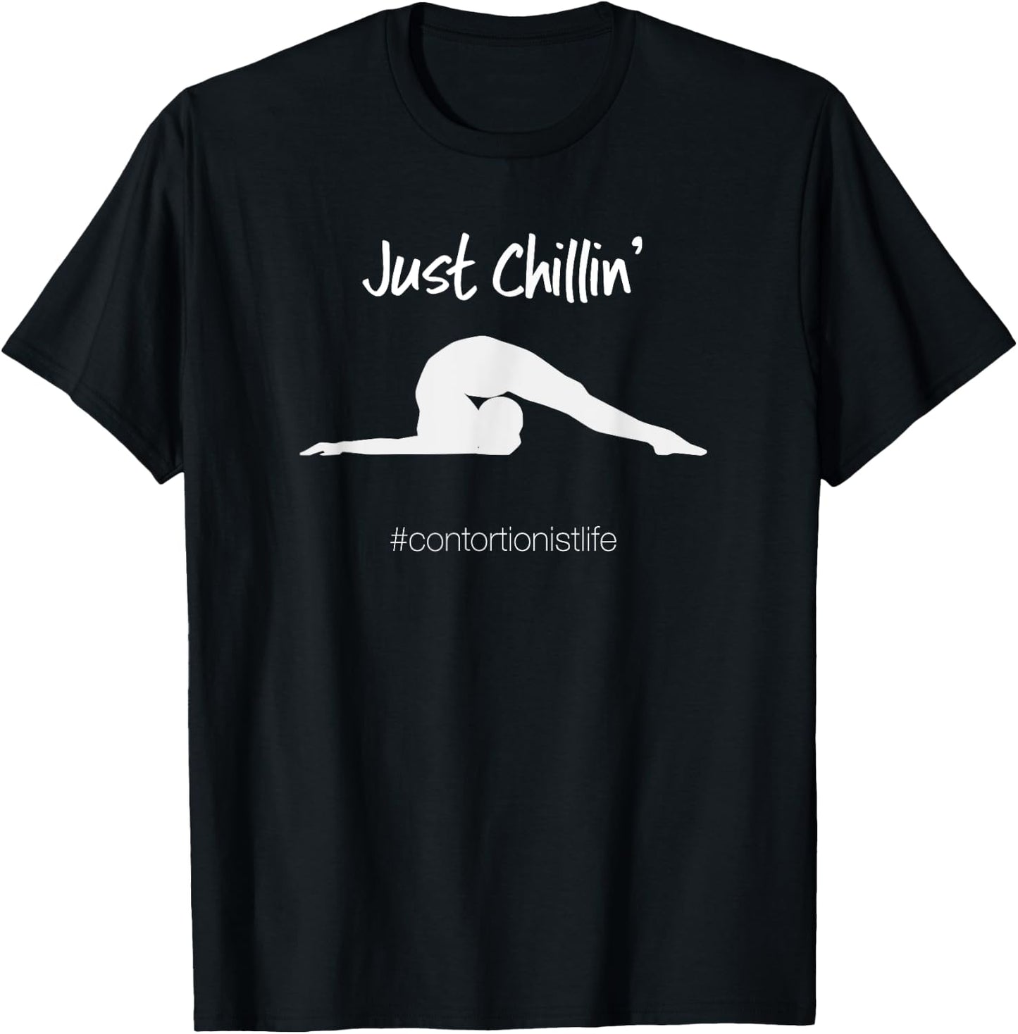 Contortionist Funny - Just Chilin' Chest Stand Pose T-Shirt - T-Shirt | Black