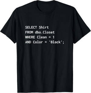 Funny SQL design for programmers humour programming T-Shirt - T-Shirt | Black