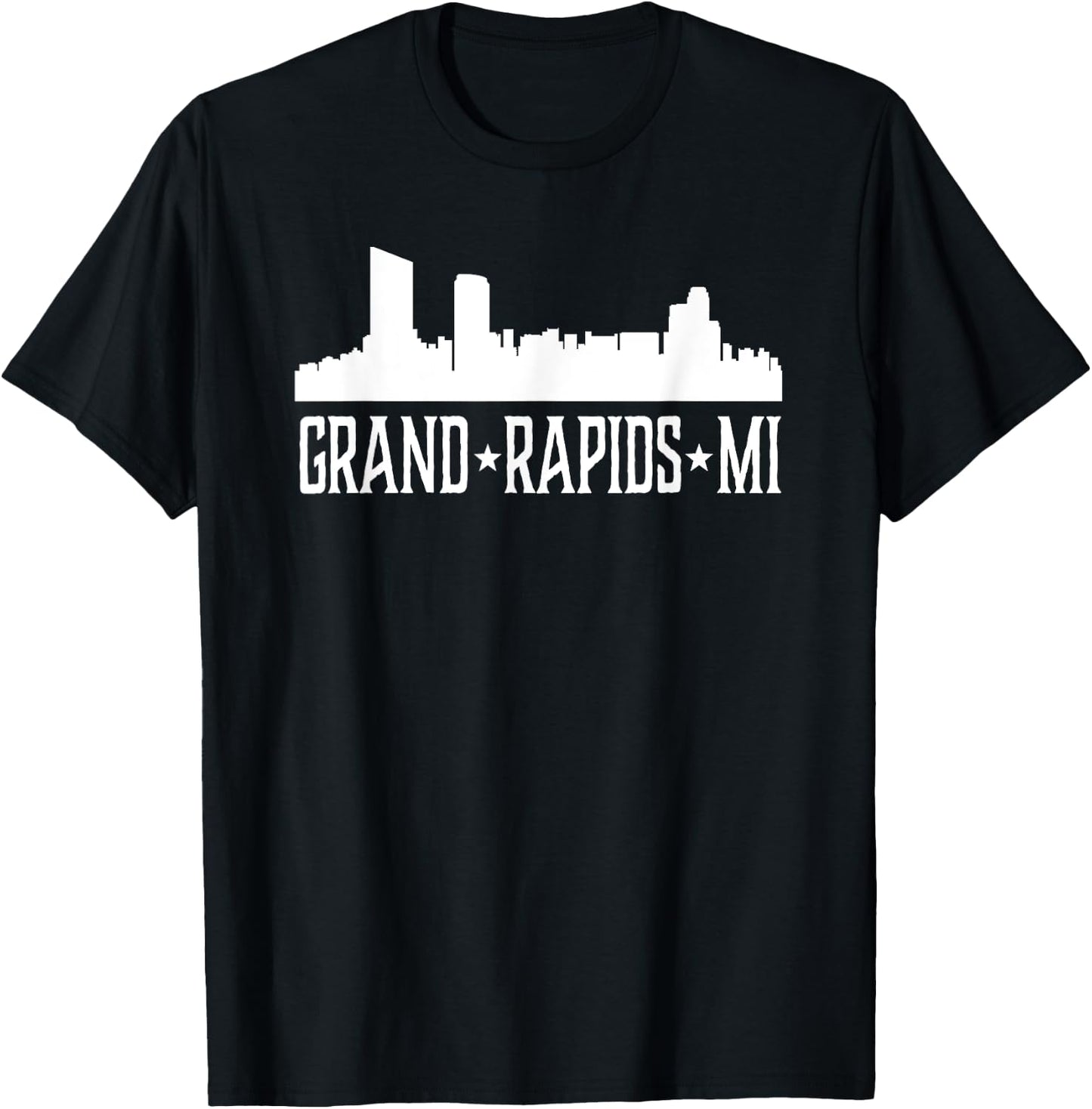 Grand Rapids MI Michigan Cities Skyline Silhouette T T-Shirt - T-Shirt | Black