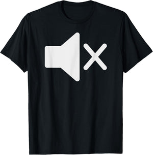Mute Symbol - Funny for Deaf Mute or Introverts T-Shirt - T-Shirt | Black