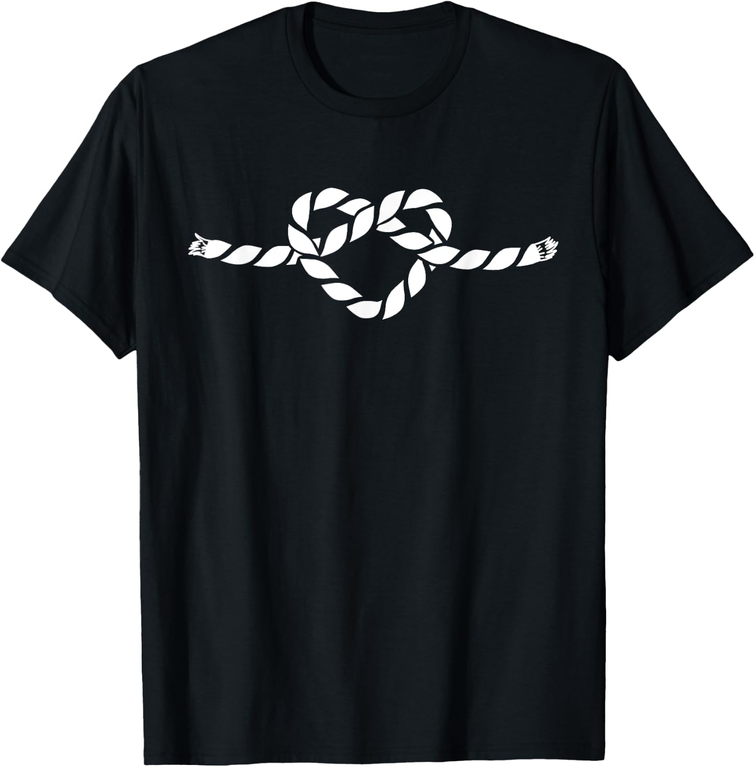 Love Knot - Marine Nautical Heart Rope Sailor T-Shirt - T-Shirt | Black
