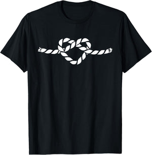 Love Knot - Marine Nautical Heart Rope Sailor T-Shirt - T-Shirt | Black