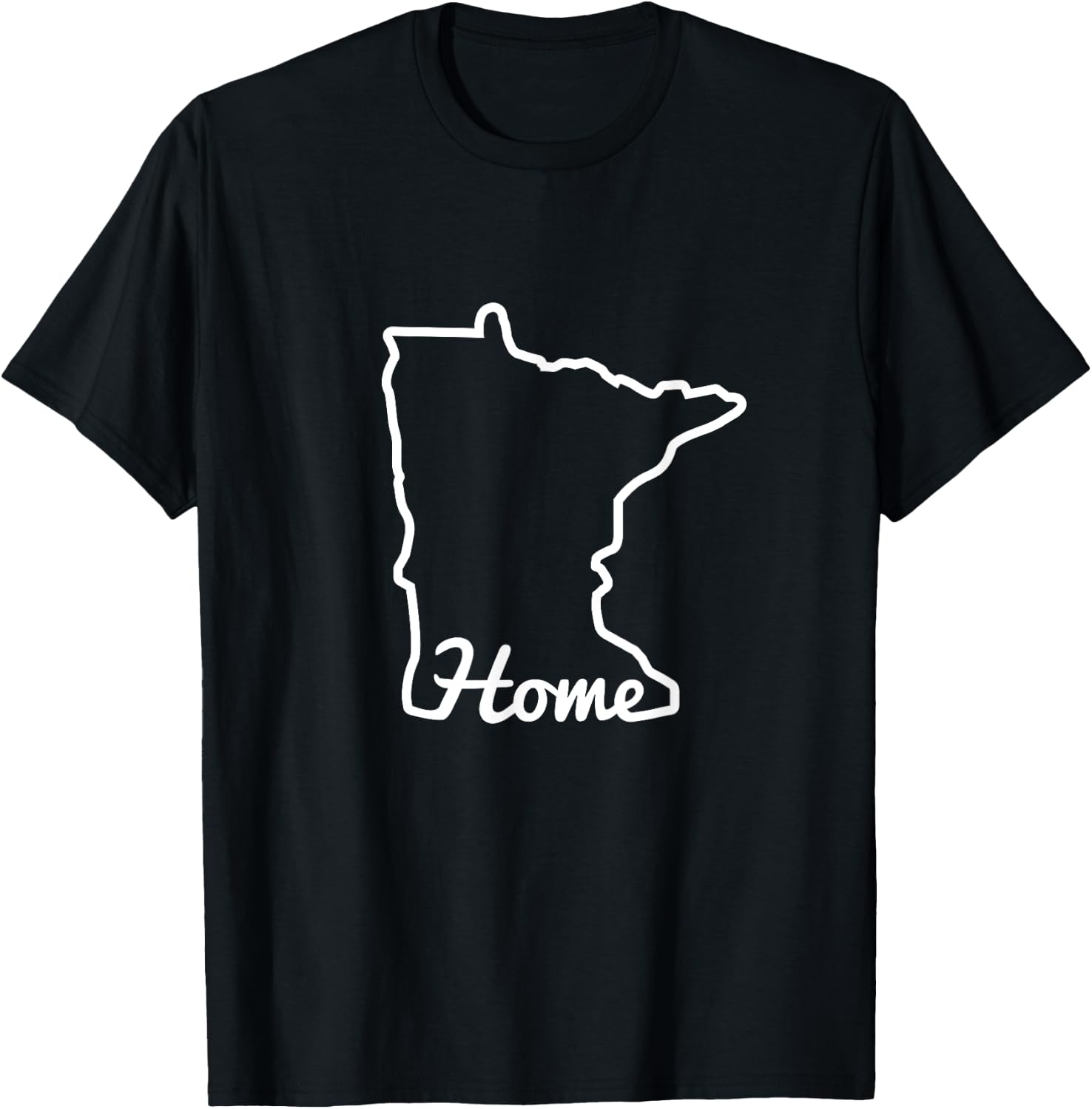 Minnesota Home MN State Map Native Minnesotan T-Shirt - T-Shirt | Black