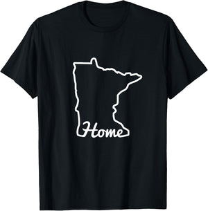 Minnesota Home MN State Map Native Minnesotan T-Shirt - T-Shirt | Black