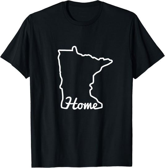 Minnesota Home MN State Map Native Minnesotan T-Shirt - T-Shirt | Black