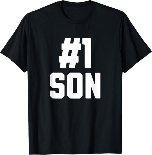 Number One Son Funny Family Matching Greatest #1 Son T-Shirt - T-Shirt | Black