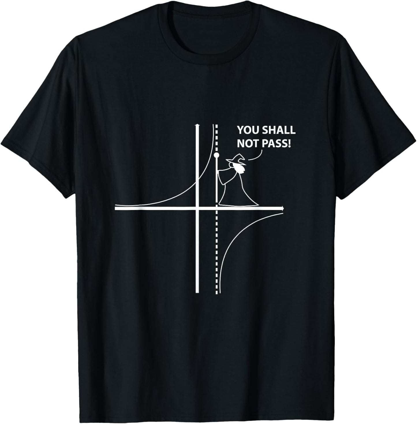 Function Asymptote Geek Math Pun Teacher T-Shirt - T-Shirt | Black