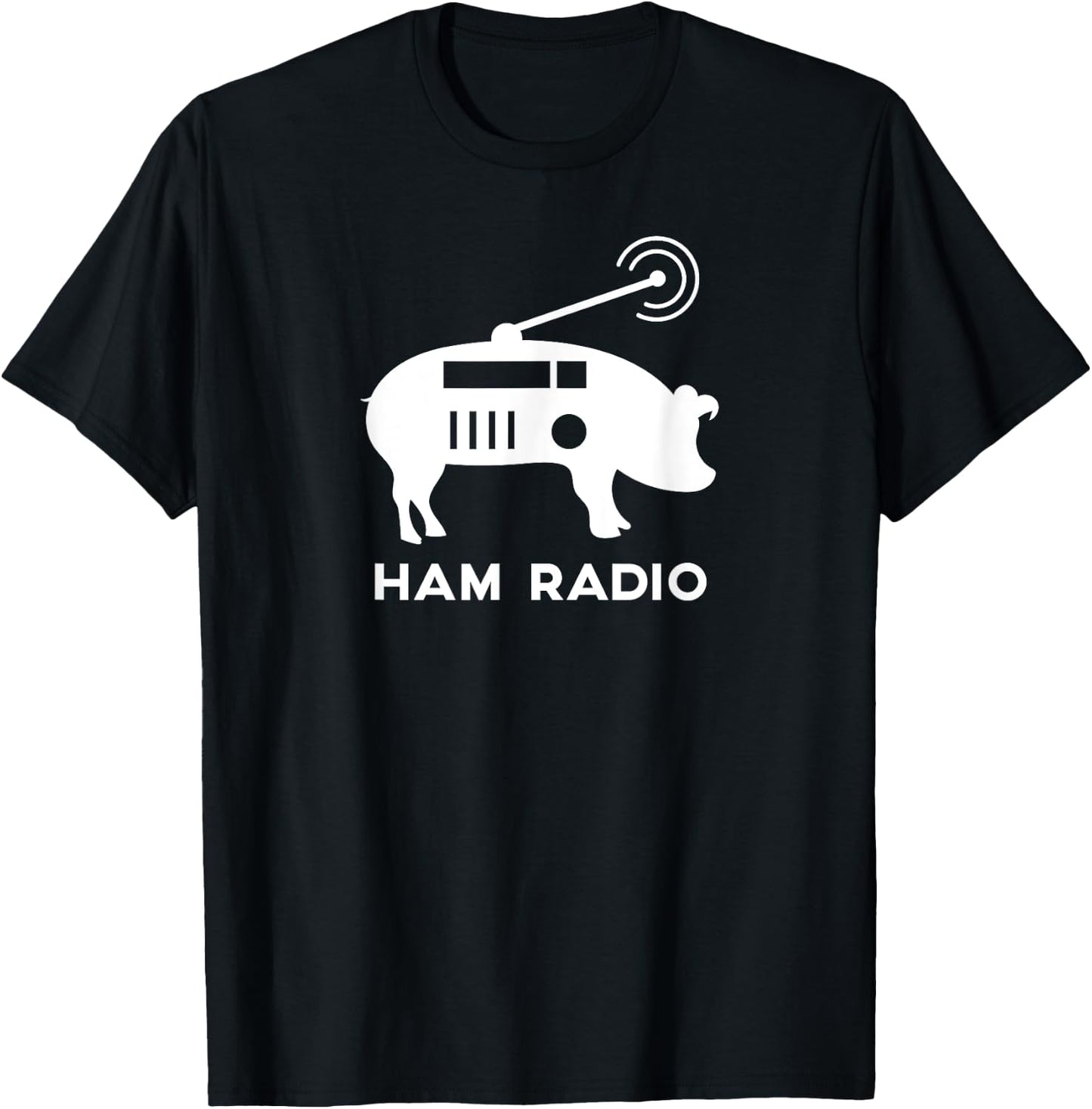 Ham Radio Pig Shirt T-Shirt - T-Shirt | Black
