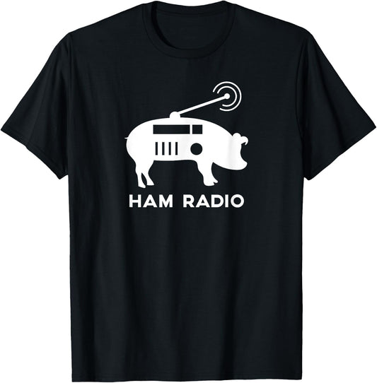 Ham Radio Pig Shirt T-Shirt - T-Shirt | Black