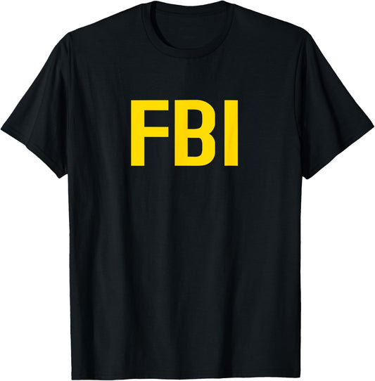 FBI Shirt for FBI Agent Halloween Costume Bold Shirt T-Shirt - T-Shirt | Black