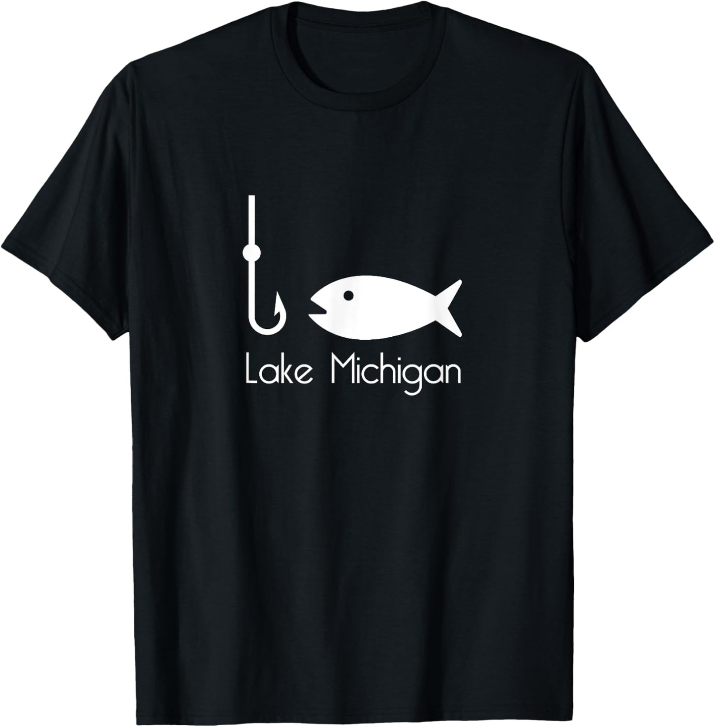 Lake Michigan Fishing - Chicago T-Shirt - T-Shirt | Black