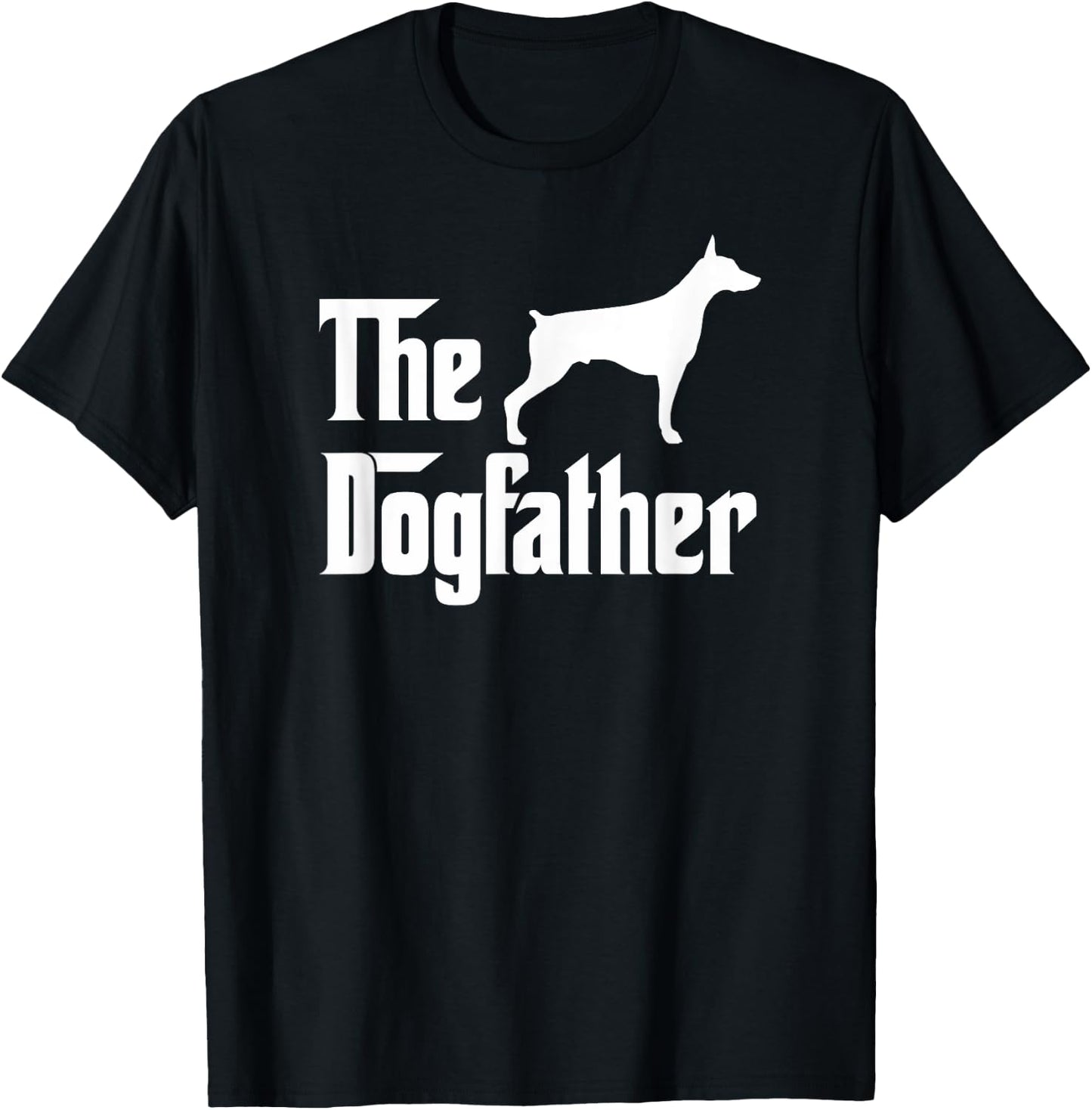 The Dogfather Doberman Silhouette Funny Dog Gift T-Shirt - T-Shirt | Black