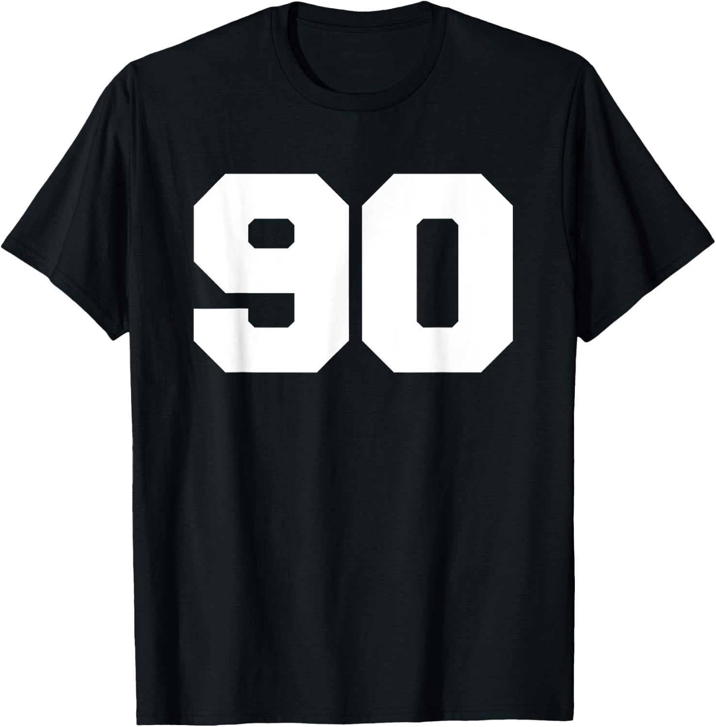 Number 90 Sports Jersey Player #90 Fan FRONT Print Varsity T-Shirt - T-Shirt | Black