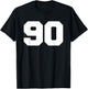 Number 90 Sports Jersey Player #90 Fan FRONT Print Varsity T-Shirt - T-Shirt | Black