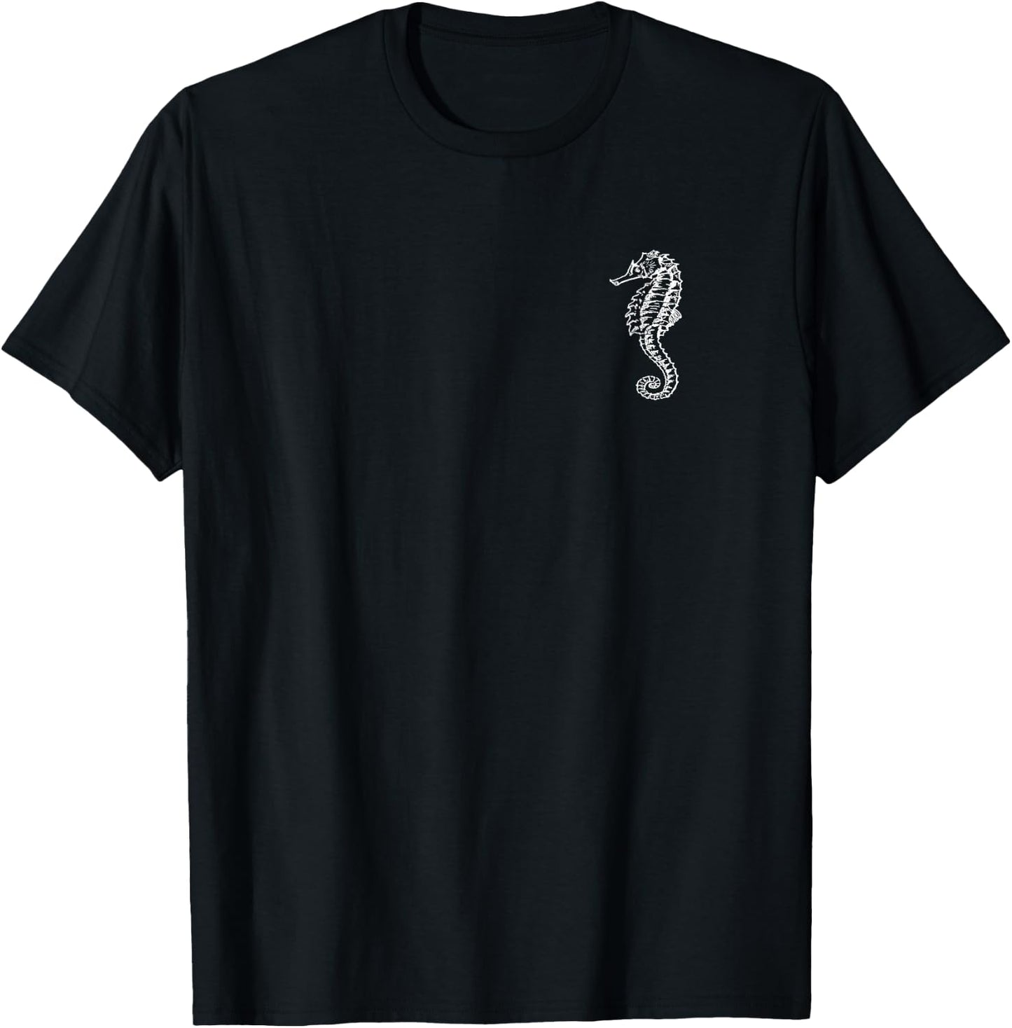White Seahorse Sea Horse Vintage Design T-Shirt - T-Shirt | Black
