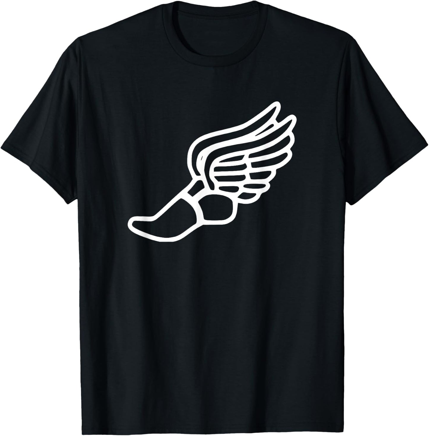 Running Shoe With Wings Track And Field Sneaker T-Shirt - T-Shirt | Black