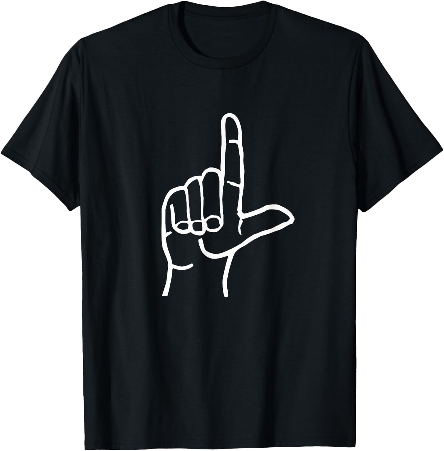 Loser ASL American Sign Language Letter L Finger Spelling T-Shirt - T-Shirt | Black
