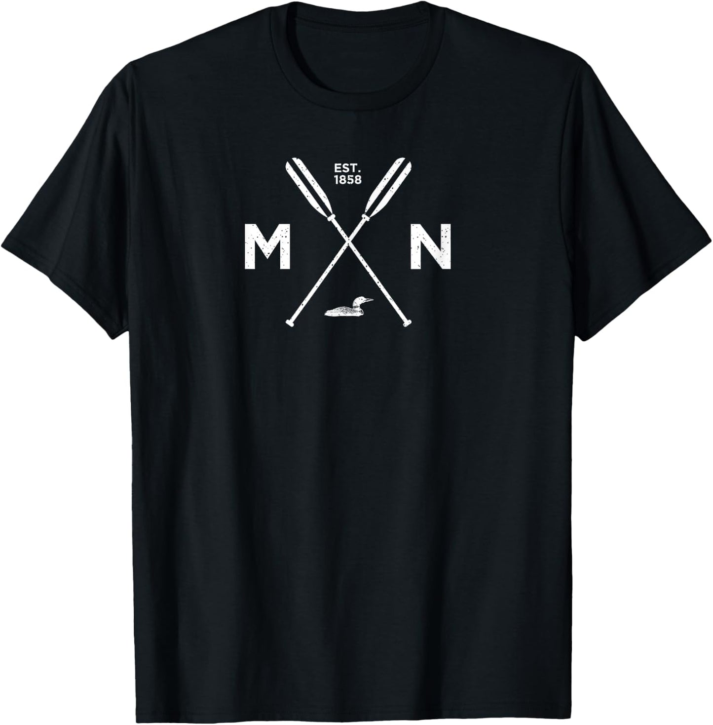 Minnesota State Awesome MN Nice Adventure 1858 Loon T-Shirt - T-Shirt | Black