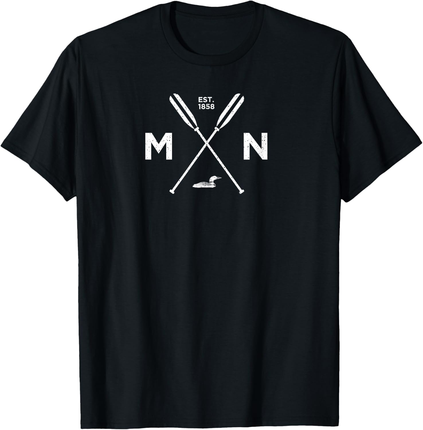 Minnesota State Awesome MN Nice Adventure 1858 Loon T-Shirt - T-Shirt | Black