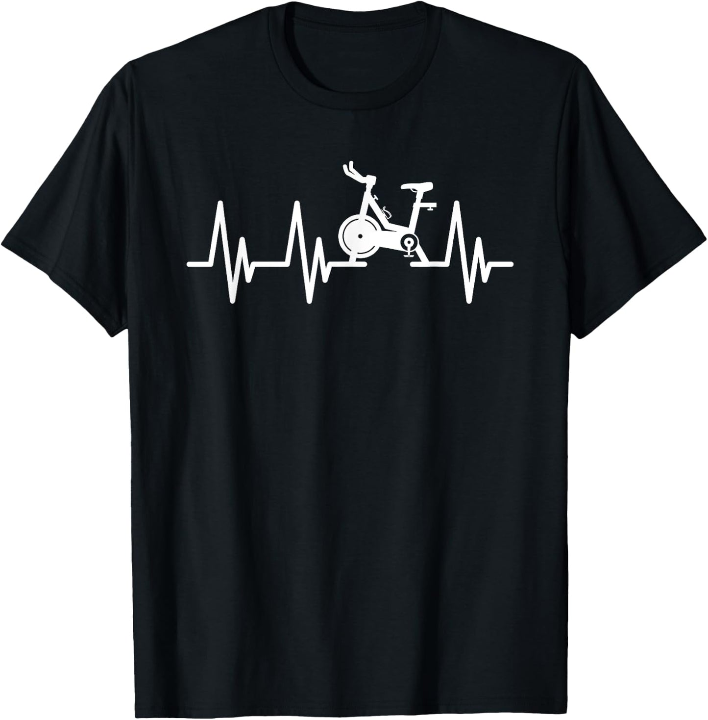 Love Spin Heartbeat Funny Gym Workout Fitness Spinning Class T-Shirt - T-Shirt | Black