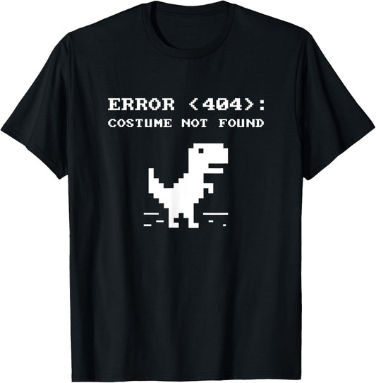 404 Error Costume Not Found Shirt Funny Halloween Internet T-Shirt - T-Shirt | Black
