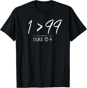 He Left The 99 To Rescue Me Christian Shirt Luke Sheep Gift T-Shirt - T-Shirt | Black