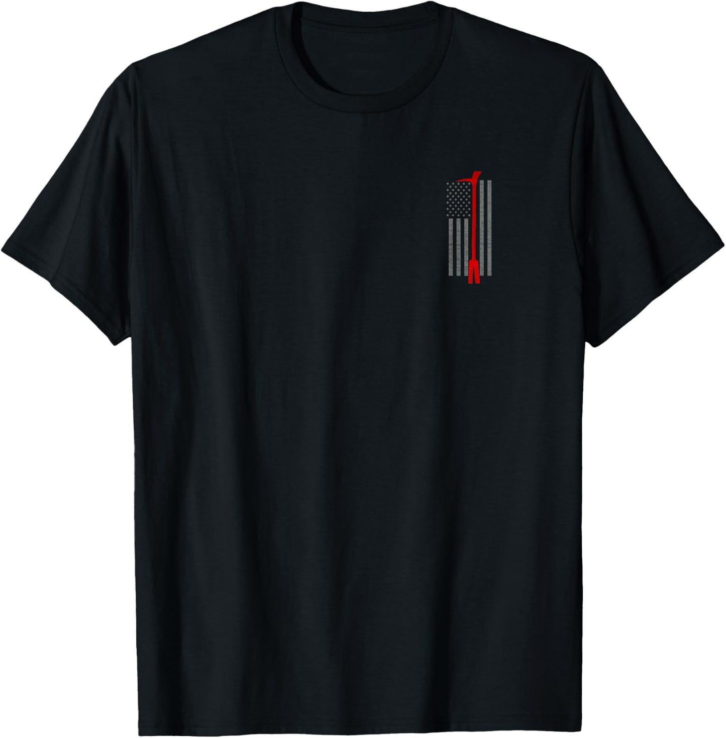 Halligan Tool Thin Red Line Flag Firefighter Shirt T-Shirt - T-Shirt | Black