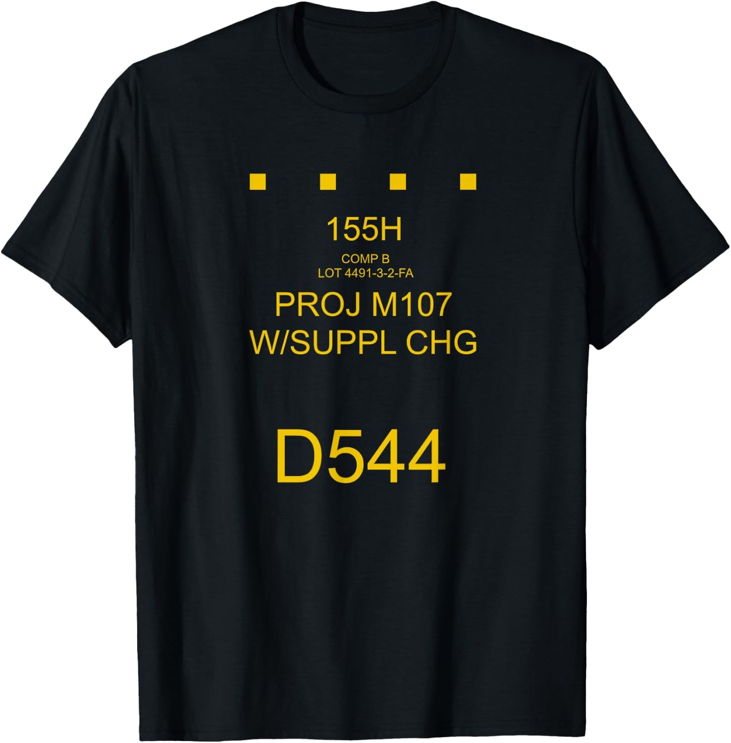 Field Artillery : 155mm HE Shell Round Marking T-Shirt - T-Shirt | Black