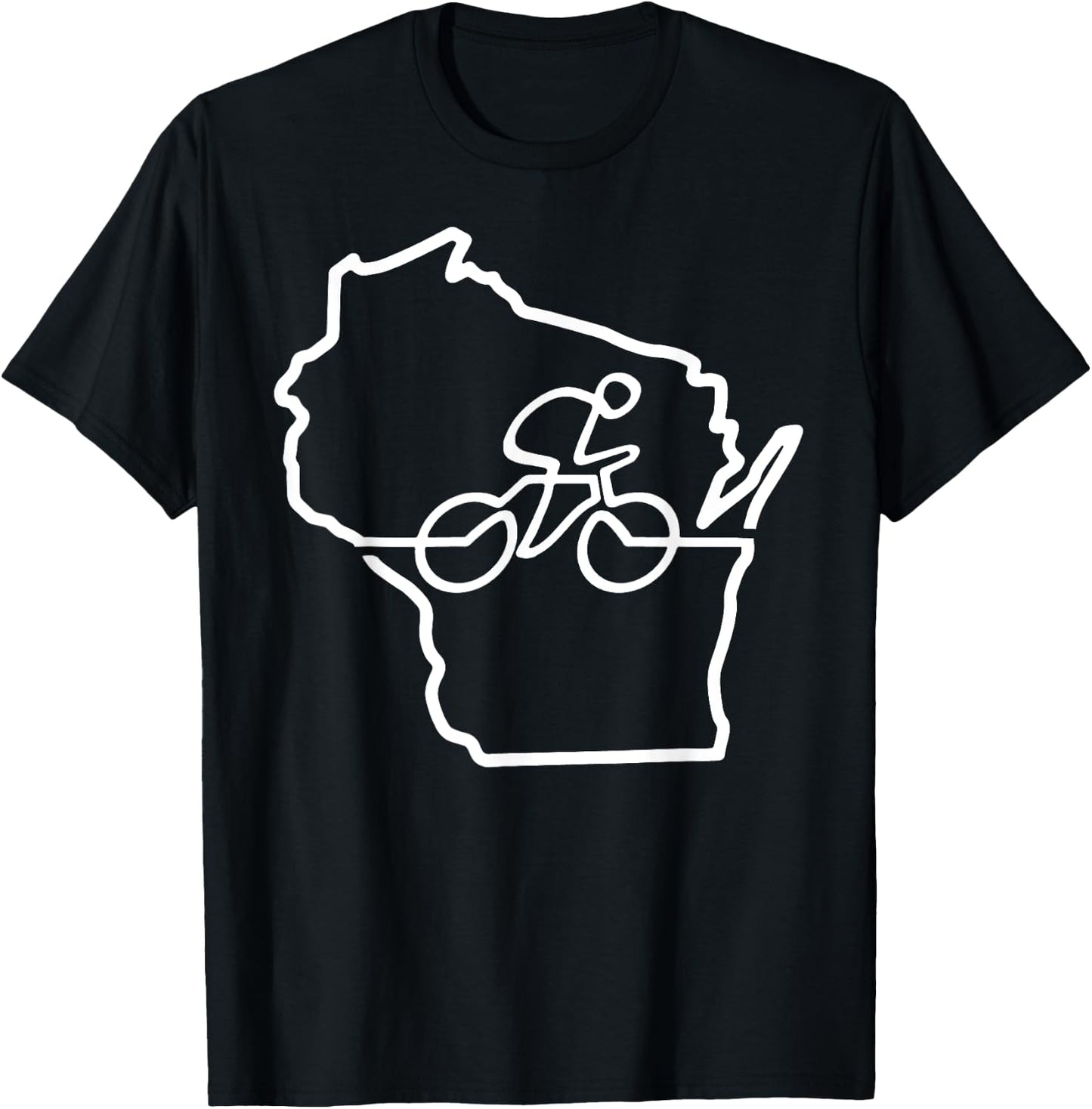 Bicycle Wisconsin Cycling Shirt Cyclist Gift Bike Biking T-Shirt - T-Shirt | Black