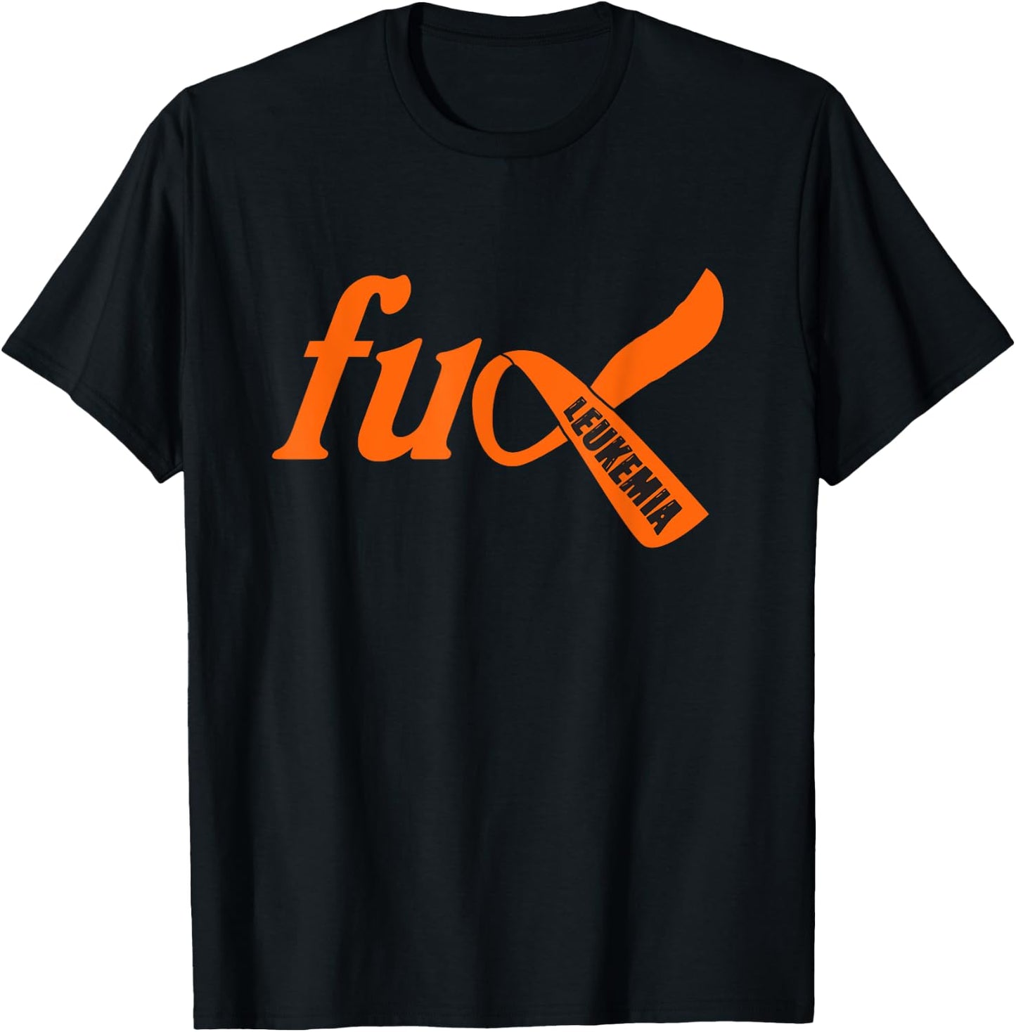 Funny Fuck Leukemia Cancer Awareness Ribbon Gifts T-Shirt - T-Shirt | Black