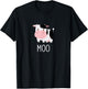 Cute Cow Moo Farm Animals Funny Farmer Cool Humor Novelty T-Shirt - T-Shirt | Black