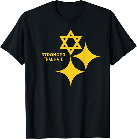 All Gold Stronger Than Hate Pittsburgh United T-Shirt - T-Shirt | Black
