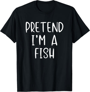 Pretend Fish Costume Halloween Lazy Easy Last Minute T-Shirt - T-Shirt | Black