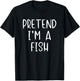 Pretend Fish Costume Halloween Lazy Easy Last Minute T-Shirt - T-Shirt | Black