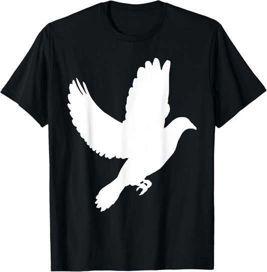 Dove T Shirt Flying Pigeon Cool Shirt Bird Gift T-Shirt - T-Shirt | Black