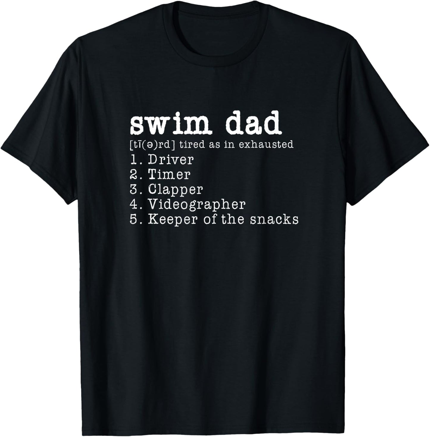Funny Swim , Swim Dad Definition T-Shirt - T-Shirt | Black