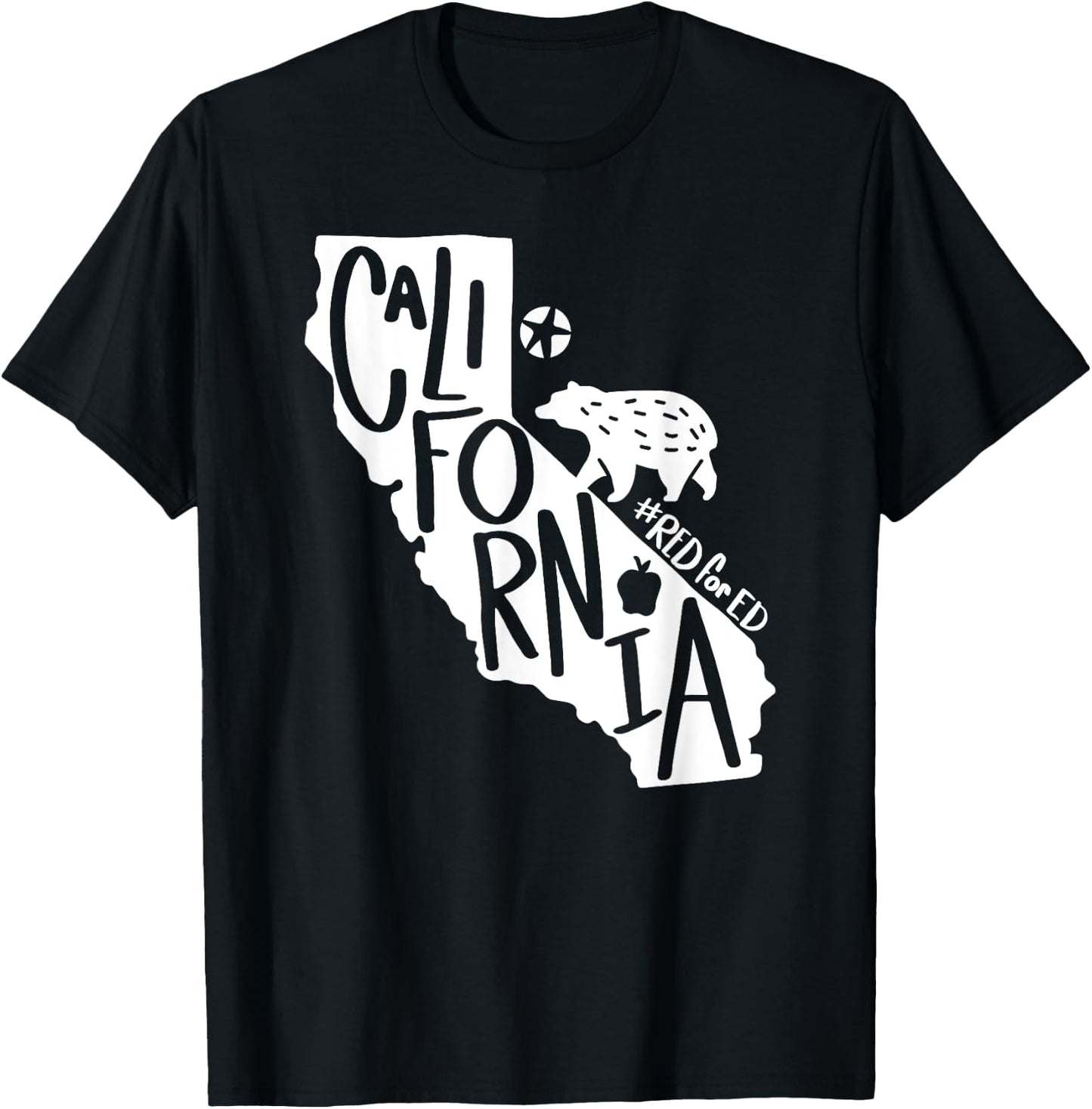 Red For Ed California State Teachers Protest March Strike Women Kids T-Shirt - T-Shirt | Black